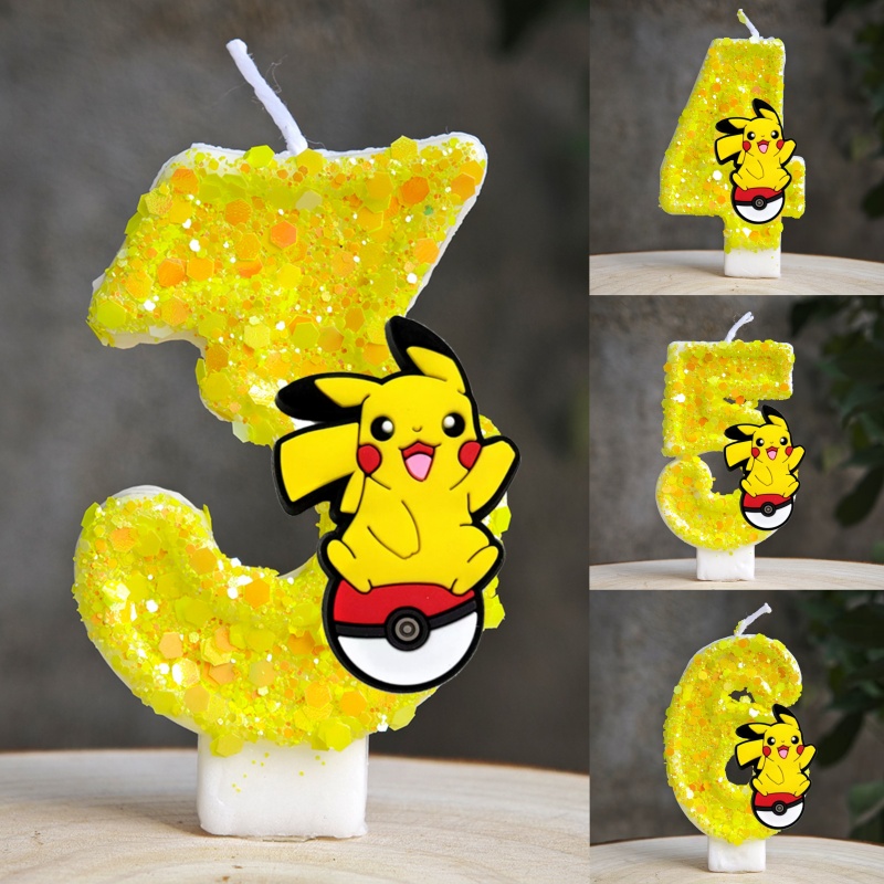Zebra Candle Supplies - โปเกมอน ปิกาจูเทียนมอนสเตอร์ดิจิตอลเด็กวันเกิดเค้กตกแต่งอะนิเมะอุปกรณ์ปาร์ตี้อุปกรณ์เสริมคริสต์มาสของขวัญ