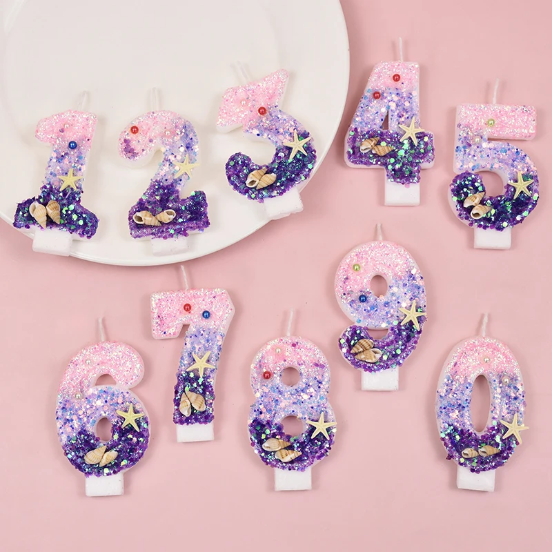 0-9 หมายเลขGradientเทียนMermai - Zebra Candle Supplies บทวิจารณ์และราคา