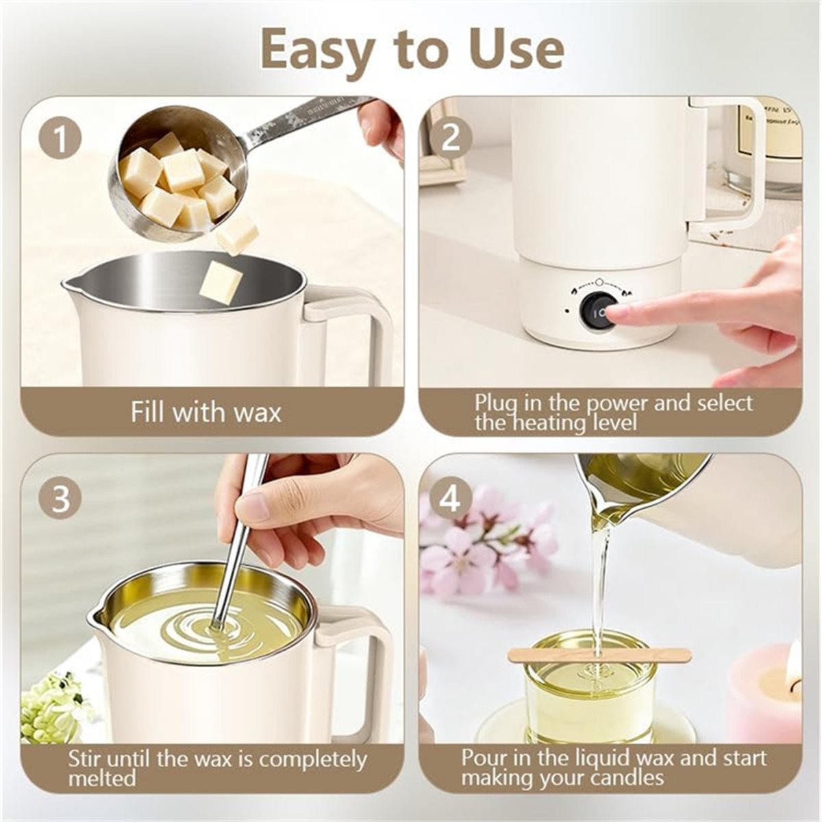 ชุดหม้อหลอมขี้ผึ้งไฟฟ้าพร้อมเท - Candle Supplies Uk บทวิจารณ์และราคา