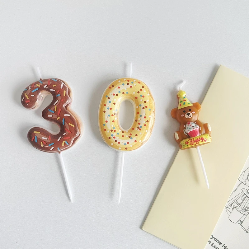 Sweet Donut เทียนจํานวน 0-9 หม - Zebra Candle Supplies บทวิจารณ์และราคา