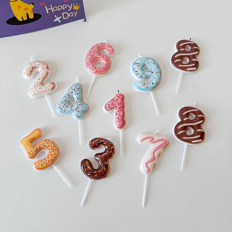 Sweet Donut เทียนจํานวน 0-9 หม - Zebra Candle Supplies บทวิจารณ์และราคา