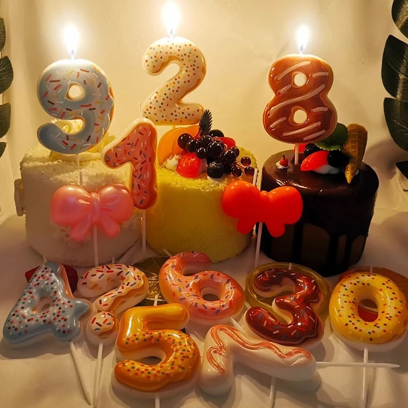 Sweet Donut เทียนจํานวน 0-9 หม - Zebra Candle Supplies บทวิจารณ์และราคา