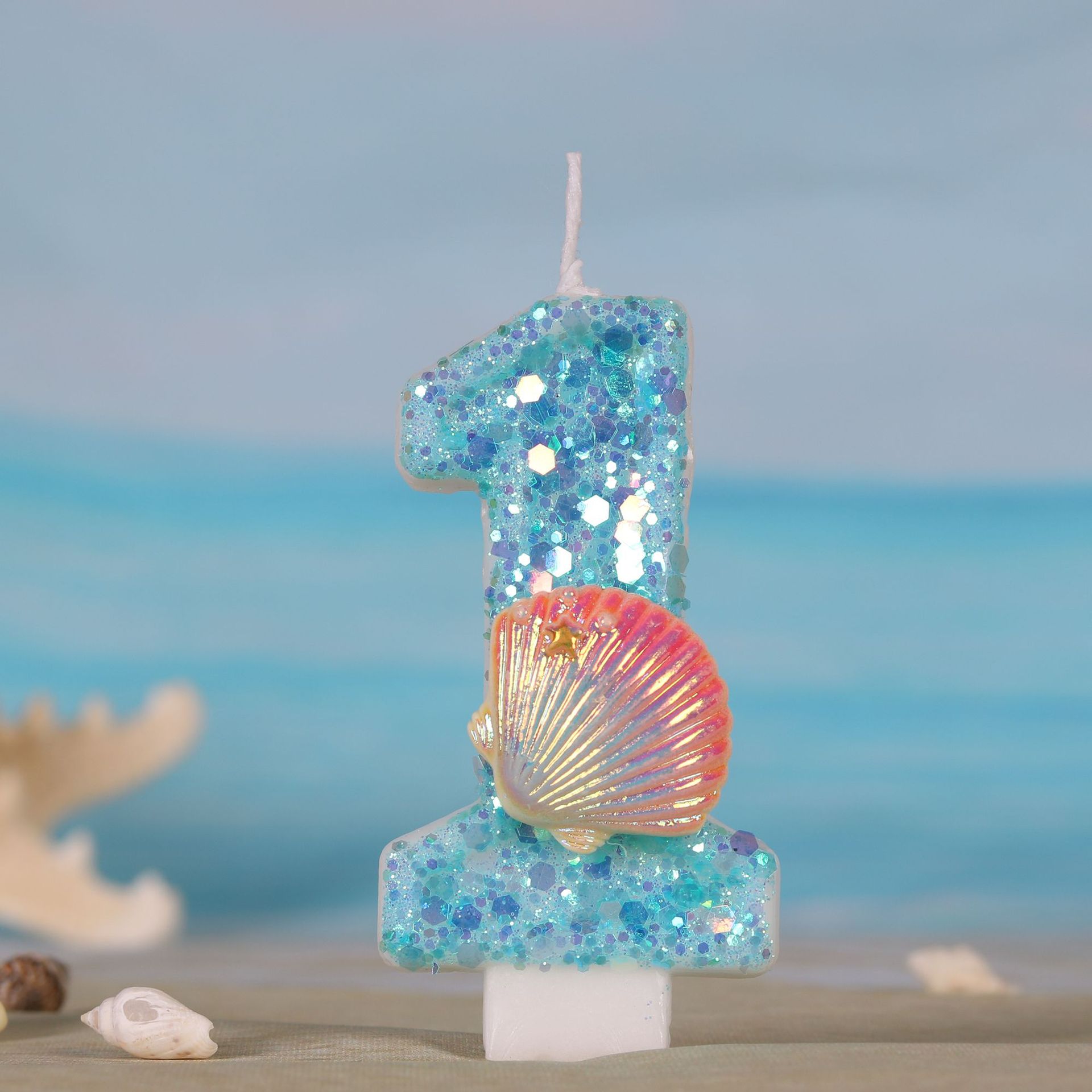 Ocean Mermaid Theme เทียนเค้ก  - Zebra Candle Supplies บทวิจารณ์และราคา