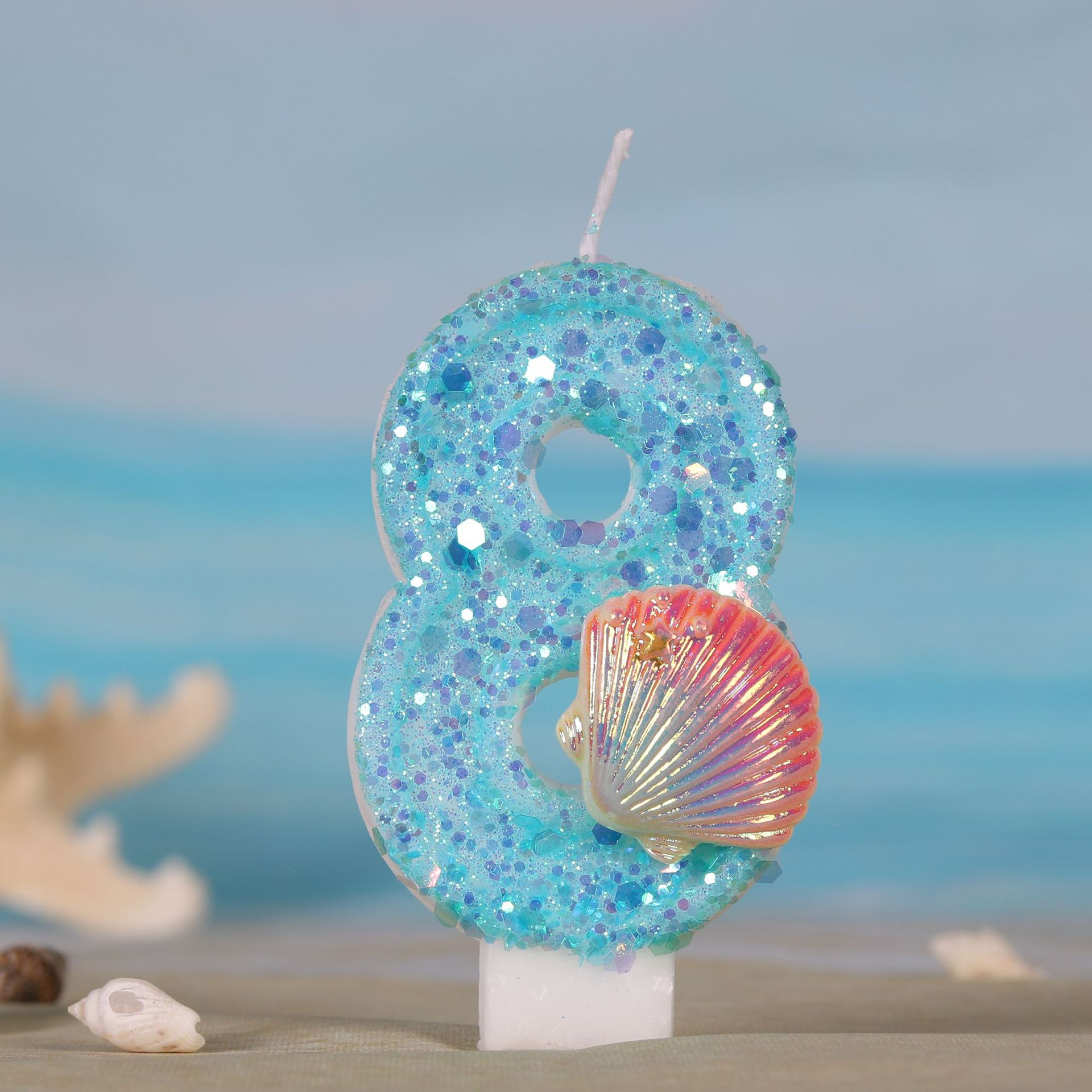 Ocean Mermaid Theme เทียนเค้ก  - Zebra Candle Supplies บทวิจารณ์และราคา