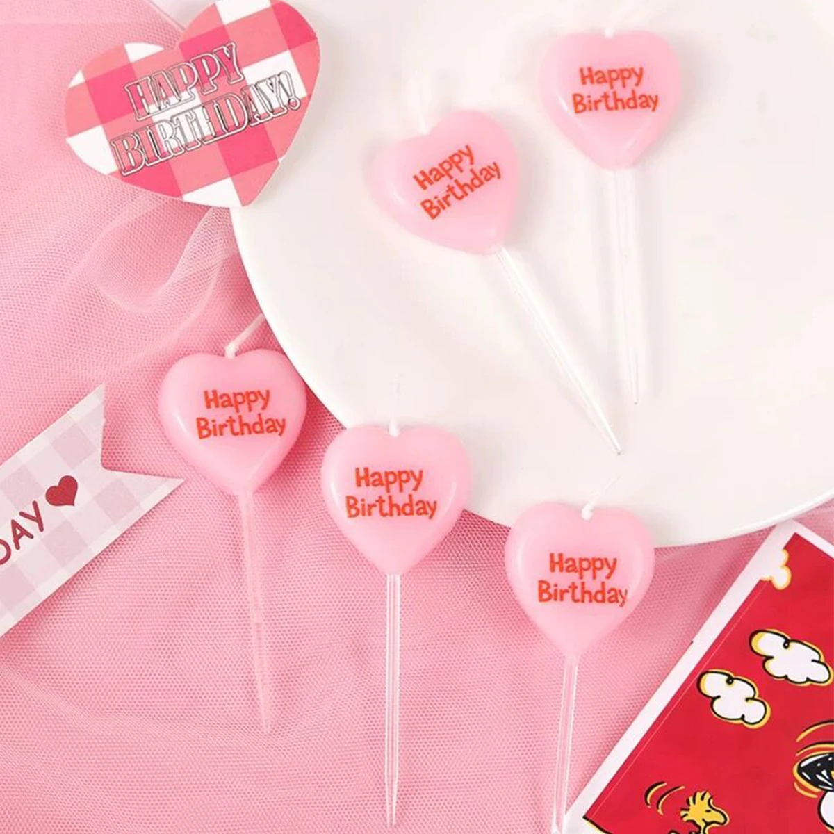 5 ชิ้นน่ารักรูปหัวใจเทียนวันเก - Zebra Candle Supplies บทวิจารณ์และราคา